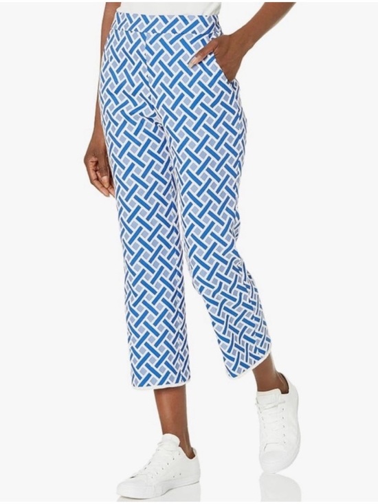 Trina Turk Pants - Trina Turk Kick Flare Fringe Trim Pant in Majorelle Blue & White size six (6)